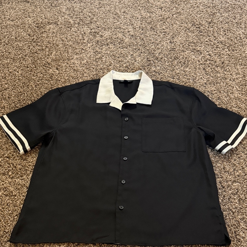 INC International Concepts Black and Cream Shirt - Picture 1 of 2